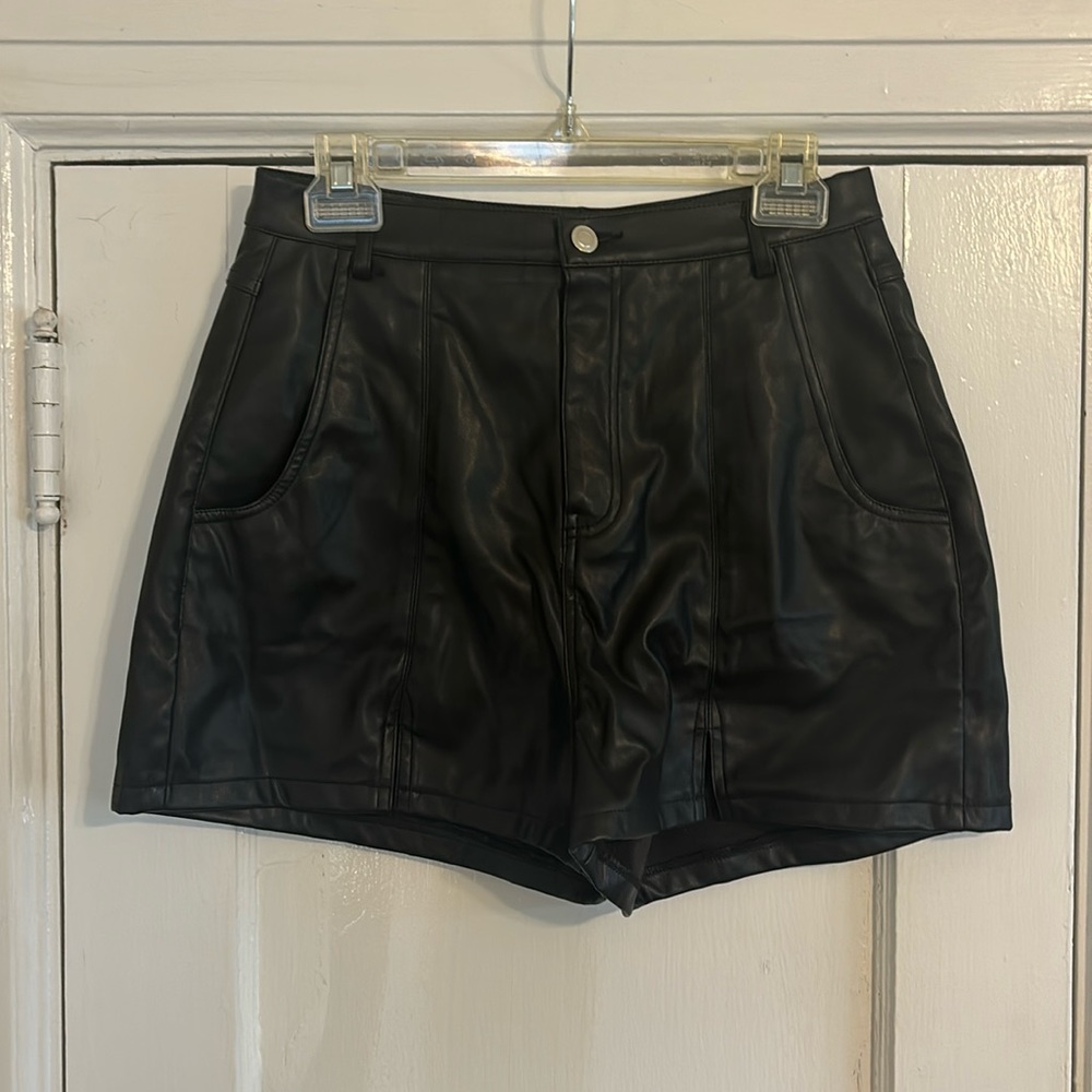 Black Leather Shorts